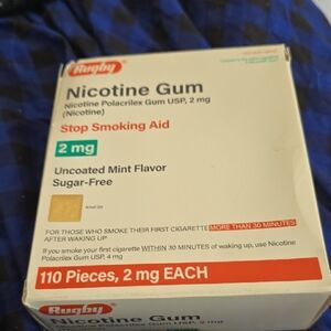 Nicotine Gum 2 mg Uncoated Mint - Stop Smoking Aid (110 Pieces)